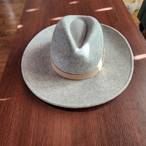 Source Unknown Gray Felt Hat with Tan Band